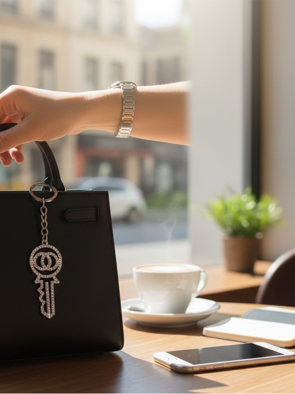 Key Crystal Bag charm key holder